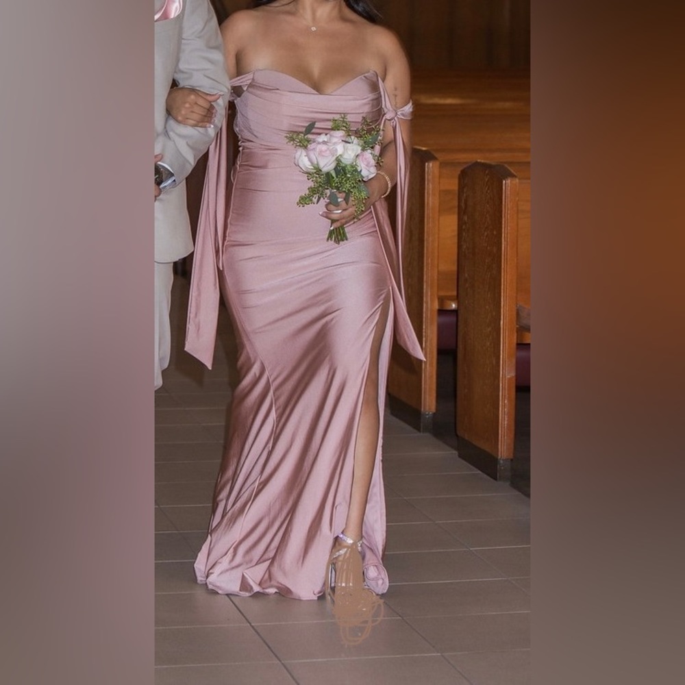 Off the Shoulder Pink Gown